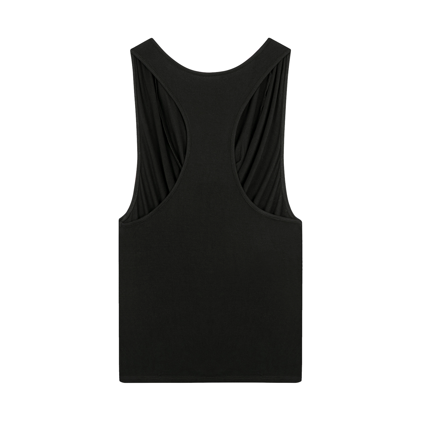 DRAPED SEQUIN‑STAR TANK BLACK