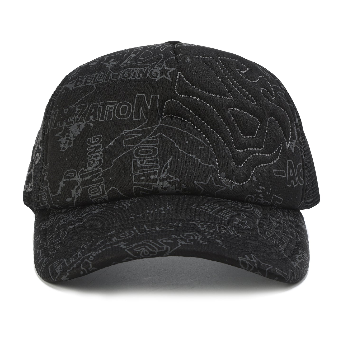 GRAFFITI CIPHER EMBROIDERED TRUCKER CAP