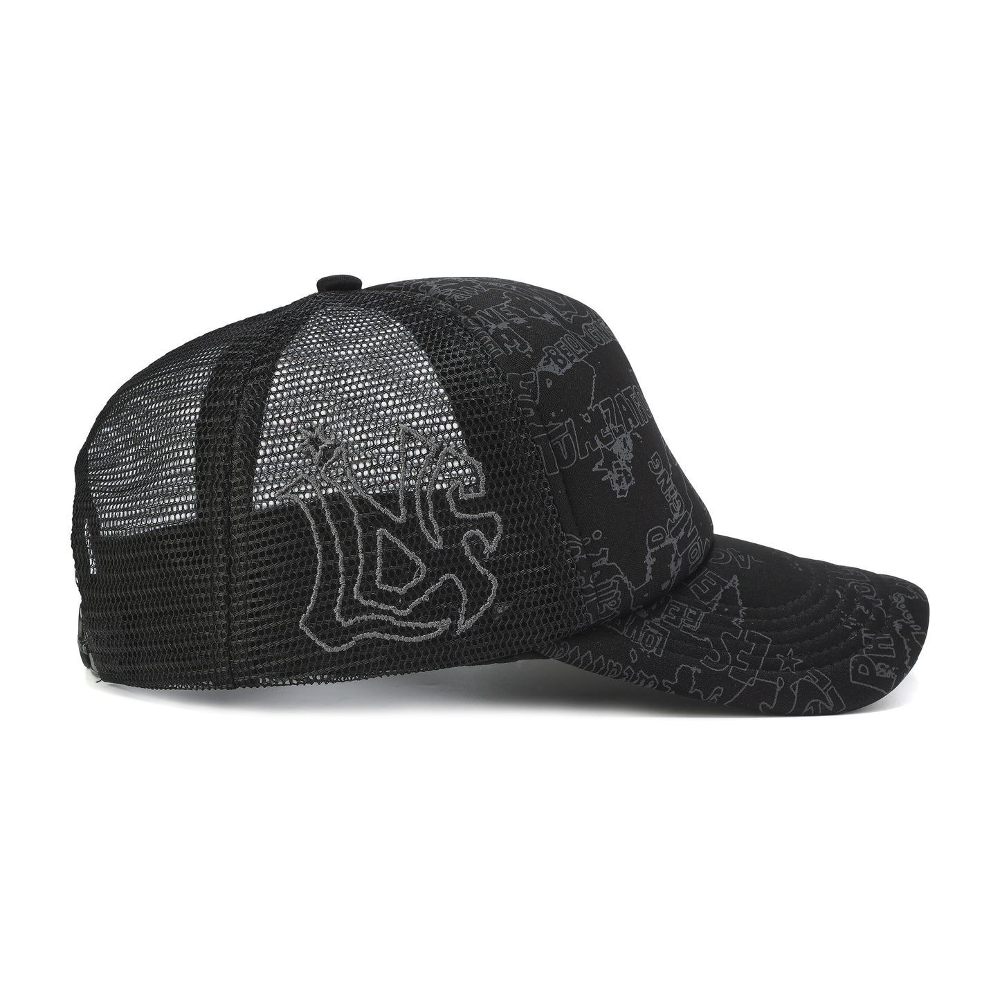 GRAFFITI CIPHER EMBROIDERED TRUCKER CAP