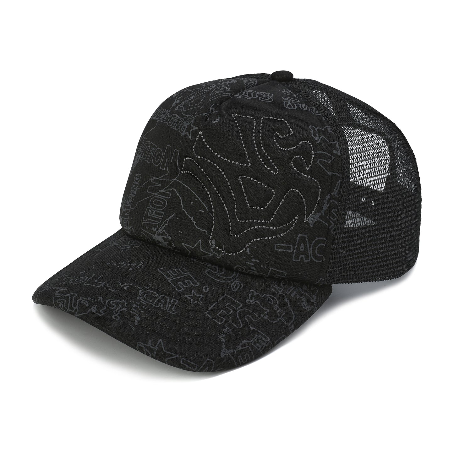 GRAFFITI CIPHER EMBROIDERED TRUCKER CAP