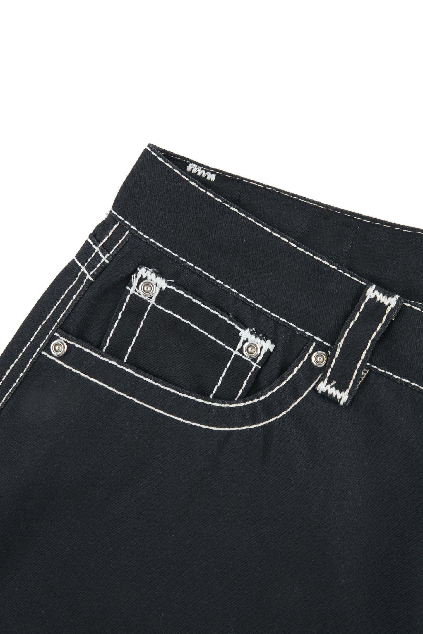 HEAVY STITCH STAR POCKET SHORTS BLACK