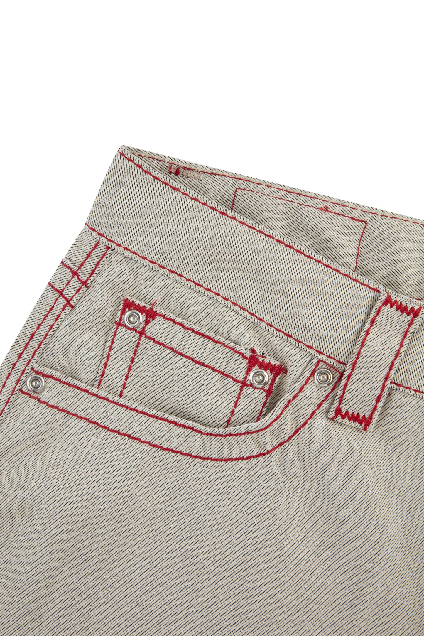 HEAVY STITCH STAR POCKET SHORTS OFF WHITE