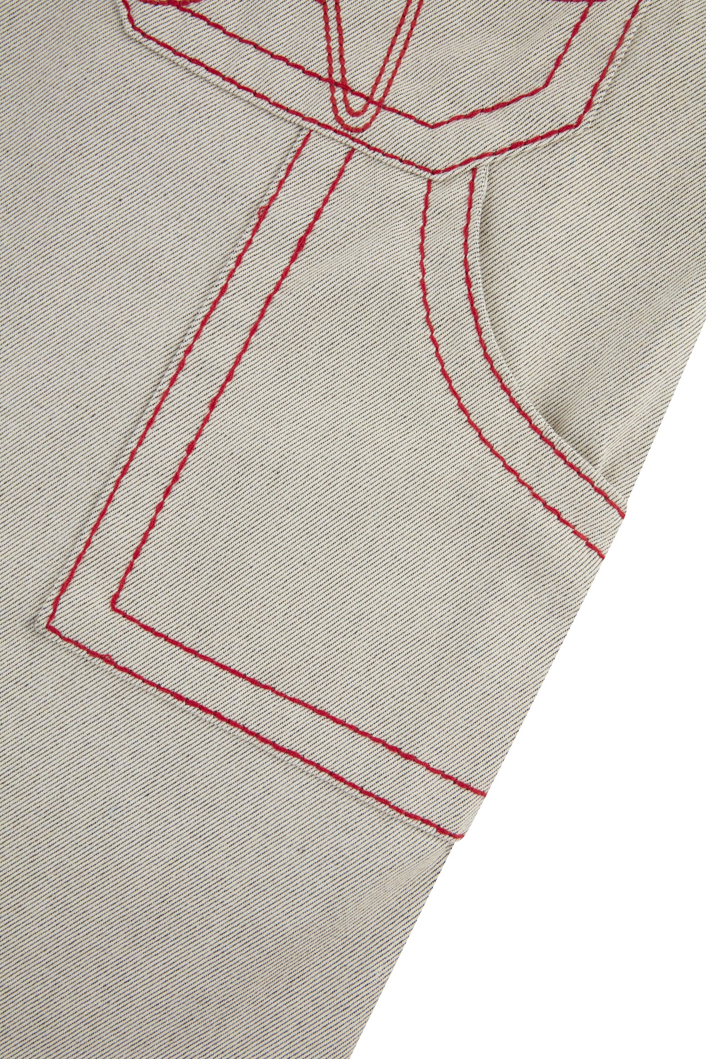 HEAVY STITCH STAR POCKET SHORTS OFF WHITE