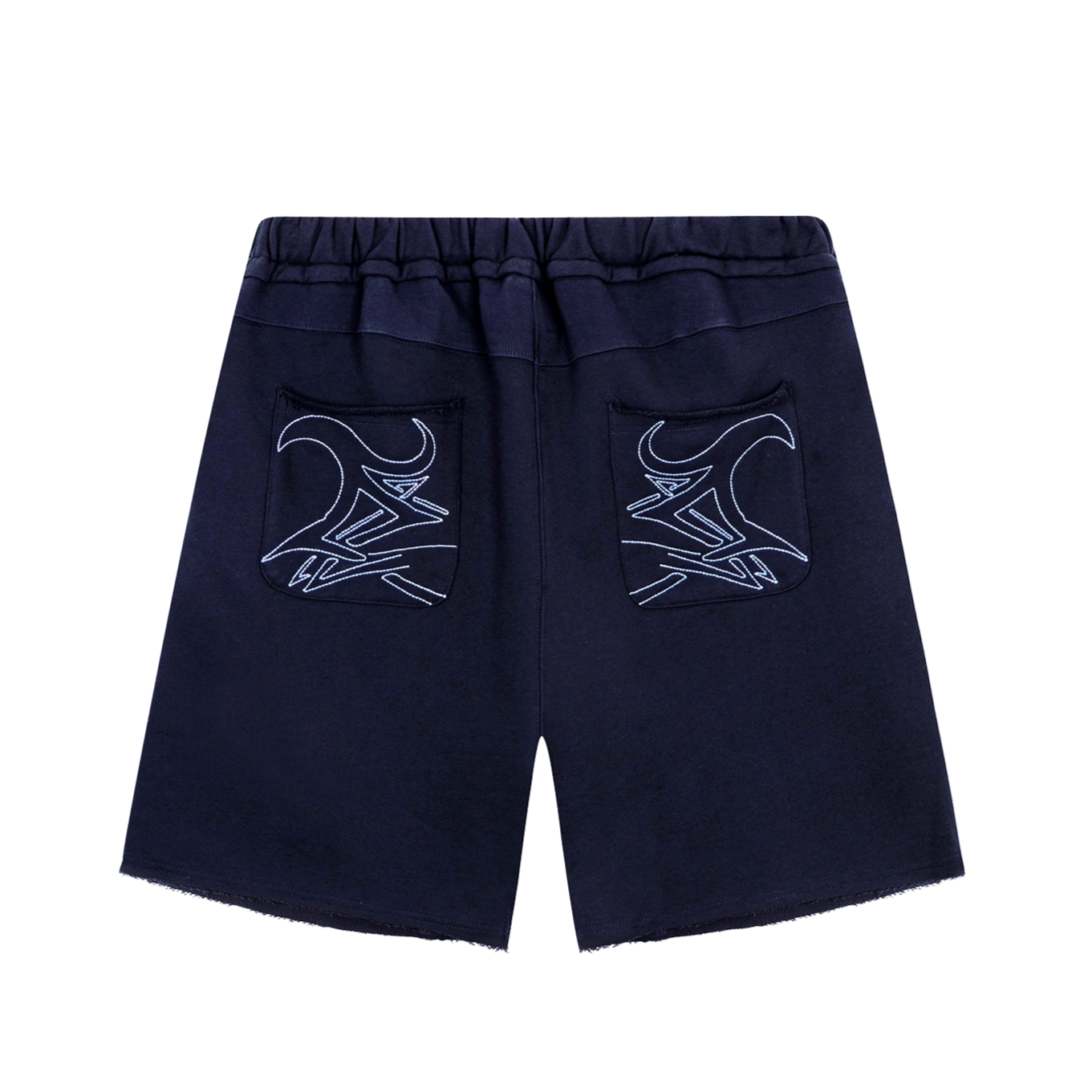 LOOSE FIT COTTON TERRY PATCH SHORTS NAVY