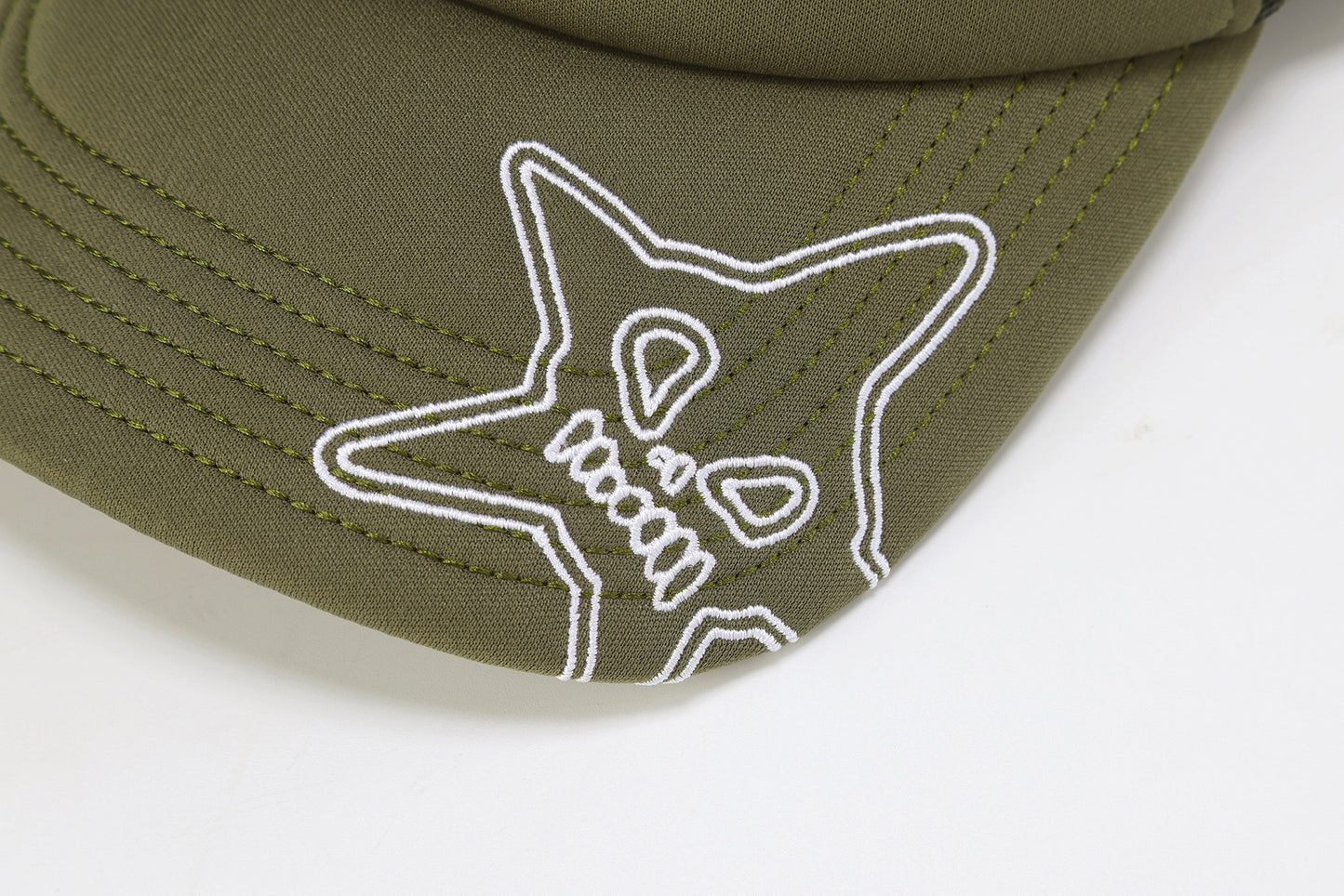 RHINESTONE EMBROIDERED TRUCKER CAP