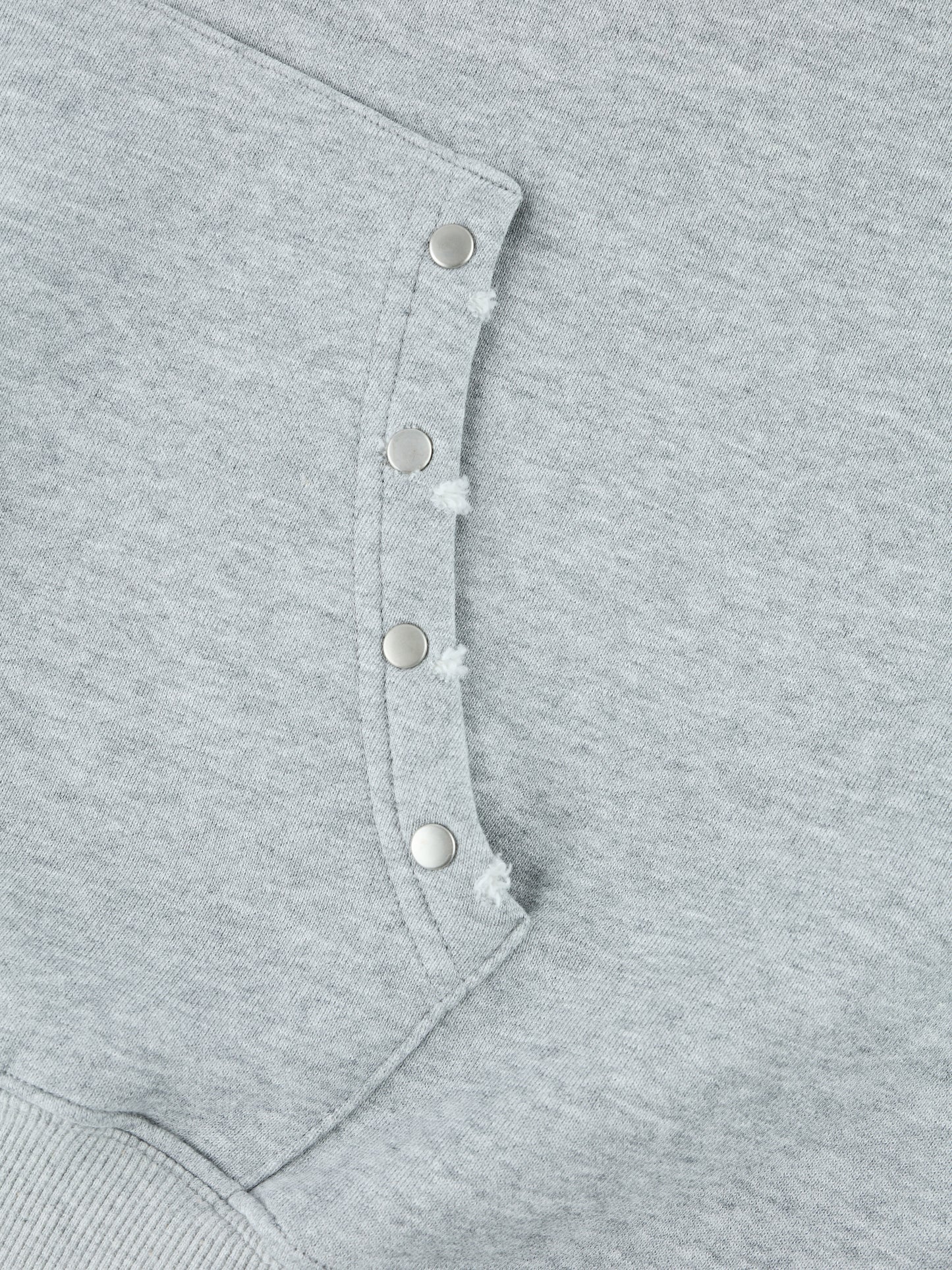 STUDDED ''DESTROY'' PRINT ZIP UP HOODIE GREY