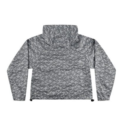 EMBOSSED PRINT UTILITY HOODED JACKET