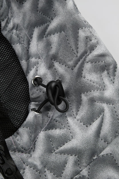 EMBOSSED PRINT UTILITY HOODED JACKET