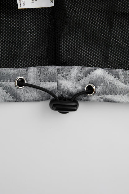 EMBOSSED PRINT UTILITY HOODED JACKET