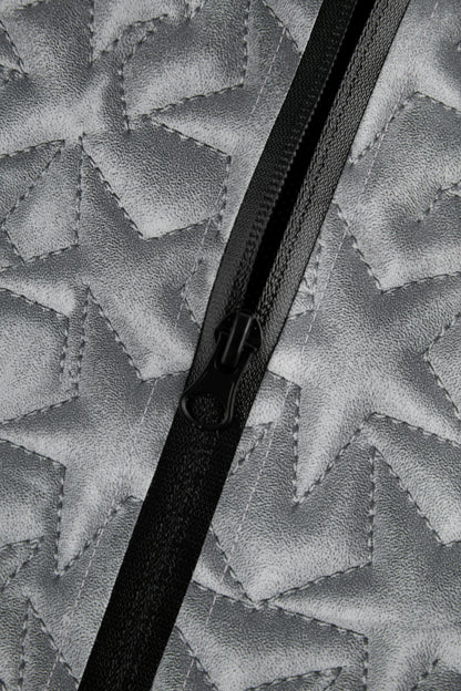 EMBOSSED PRINT UTILITY HOODED JACKET