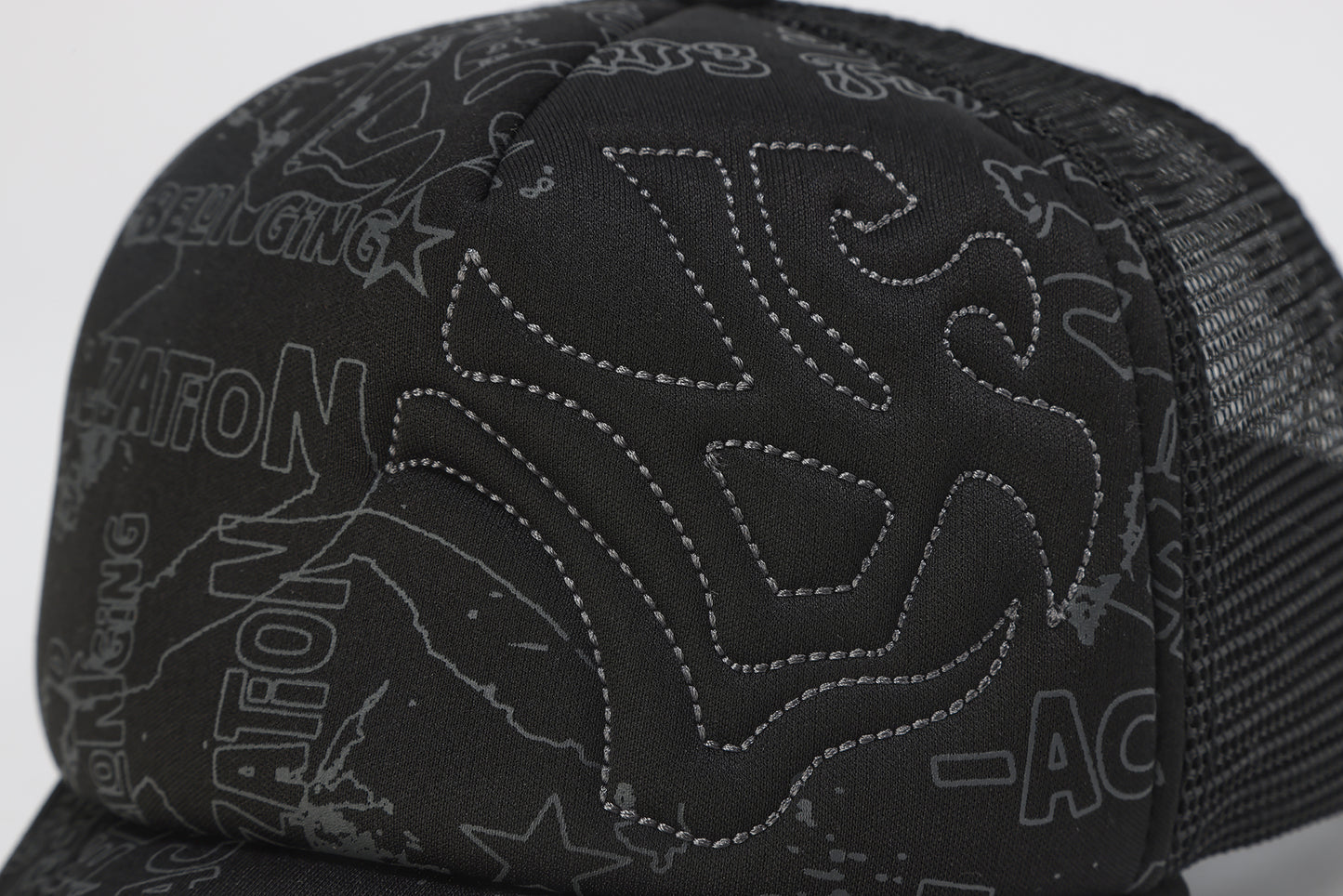 GRAFFITI CIPHER EMBROIDERED TRUCKER CAP