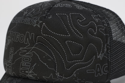 GRAFFITI CIPHER EMBROIDERED TRUCKER CAP