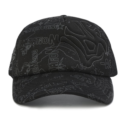 GRAFFITI CIPHER EMBROIDERED TRUCKER CAP