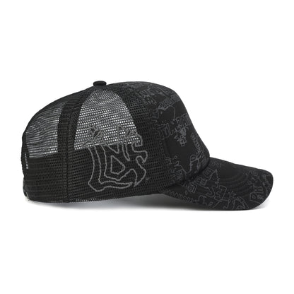 GRAFFITI CIPHER EMBROIDERED TRUCKER CAP