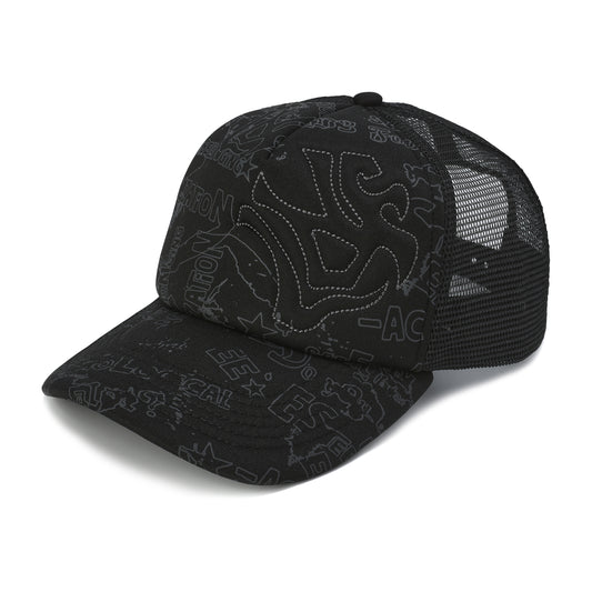 GRAFFITI CIPHER EMBROIDERED TRUCKER CAP