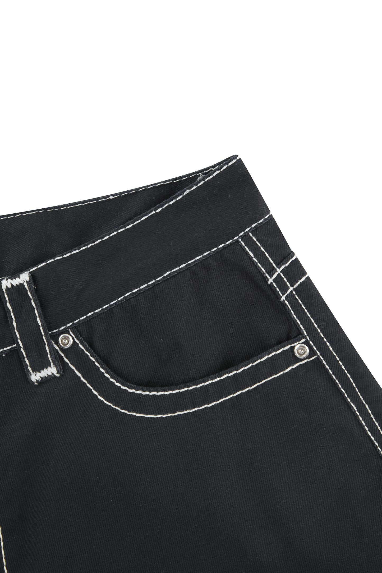 HEAVY STITCH STAR POCKET SHORTS BLACK
