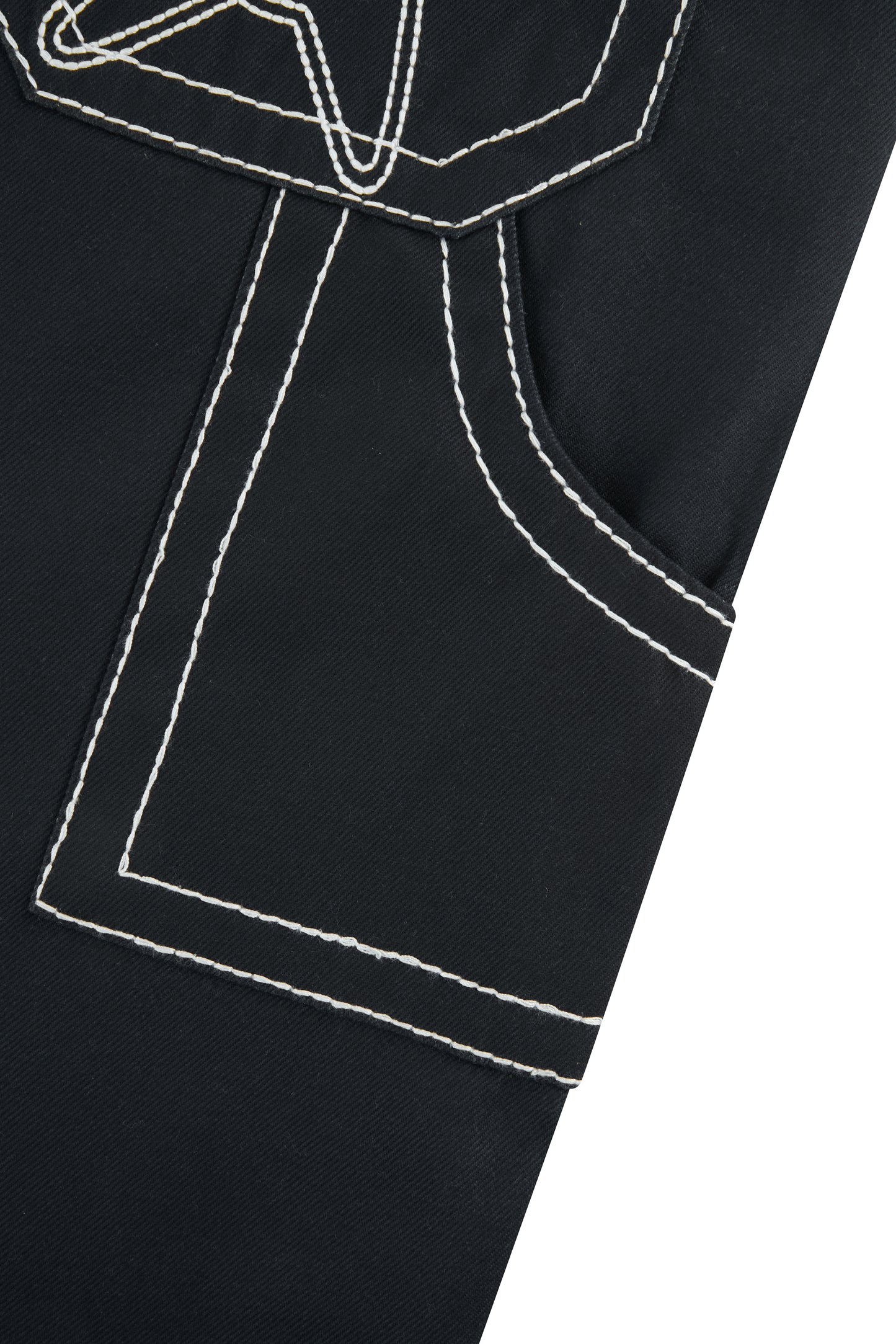 HEAVY STITCH STAR POCKET SHORTS BLACK
