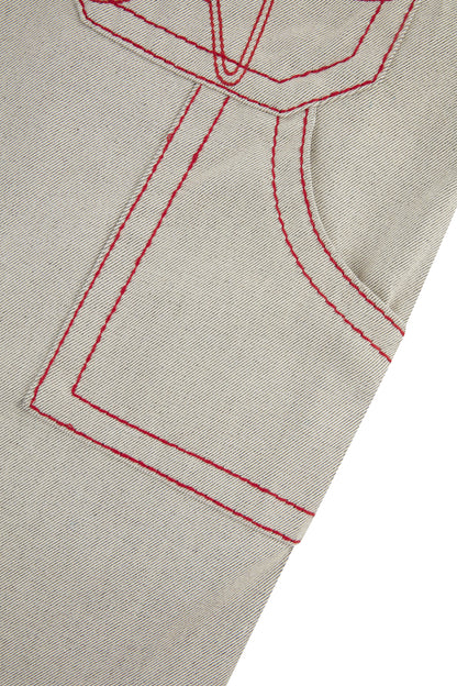 HEAVY STITCH STAR POCKET SHORTS OFF WHITE