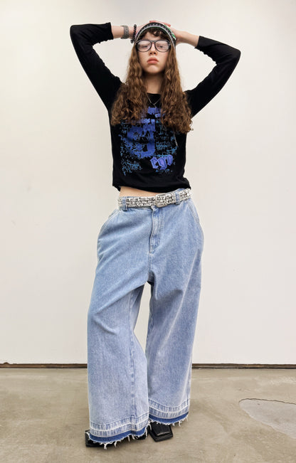 SKULL STAR BAGGY JEANS