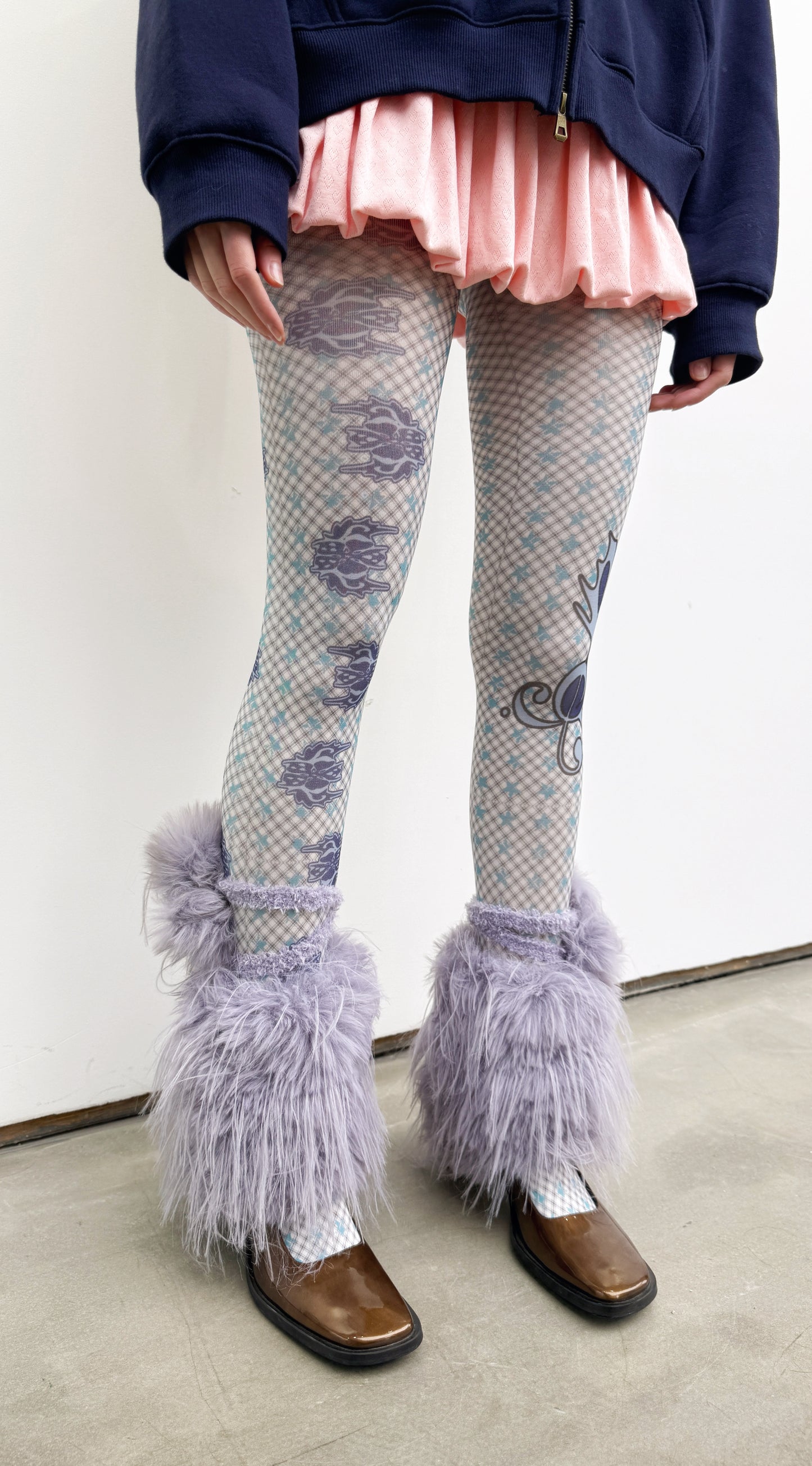 MUSICAL NOTE WAVE DOT CHECKERED STOCKINGS