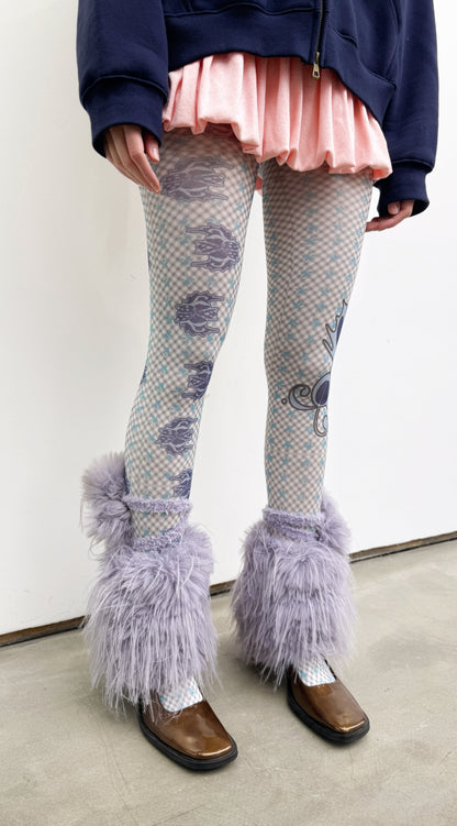 MUSICAL NOTE WAVE DOT CHECKERED STOCKINGS