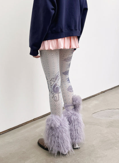 MUSICAL NOTE WAVE DOT CHECKERED STOCKINGS