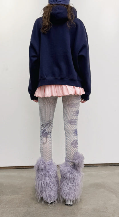MUSICAL NOTE WAVE DOT CHECKERED STOCKINGS