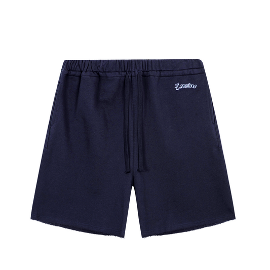 LOOSE FIT COTTON TERRY PATCH SHORTS NAVY