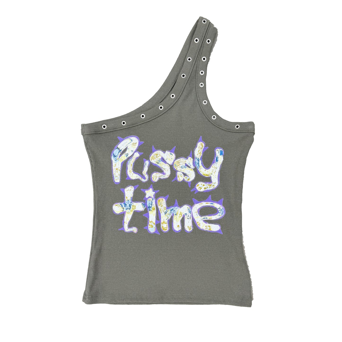 PUSSY TIME GROMMET OPEN-SHOULDER TANK
