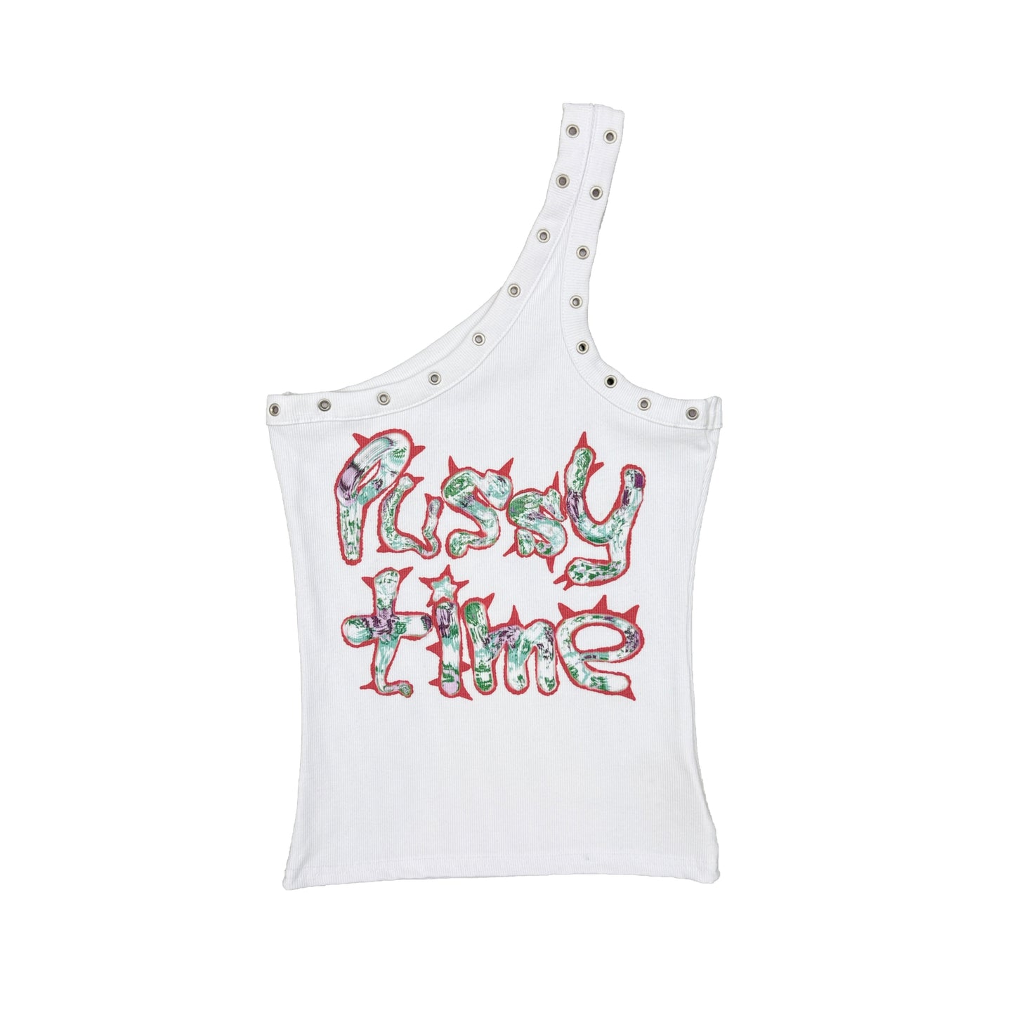 PUSSY TIME GROMMET OPEN-SHOULDER TANK