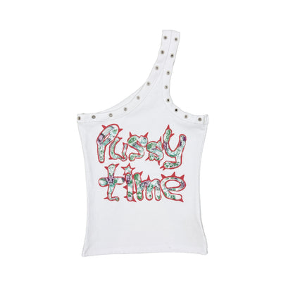 PUSSY TIME GROMMET OPEN-SHOULDER TANK