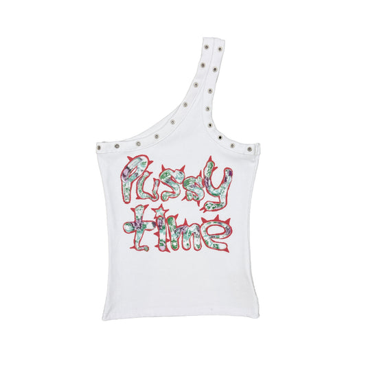 PUSSY TIME GROMMET OPEN-SHOULDER TANK