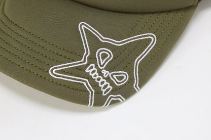 RHINESTONE EMBROIDERED TRUCKER CAP