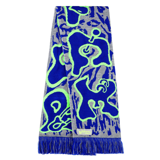 PEACE WORLD SCARF - BLUE / GREY