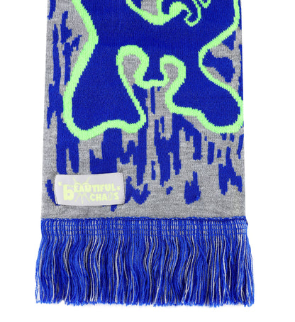 PEACE WORLD SCARF - BLUE / GREY