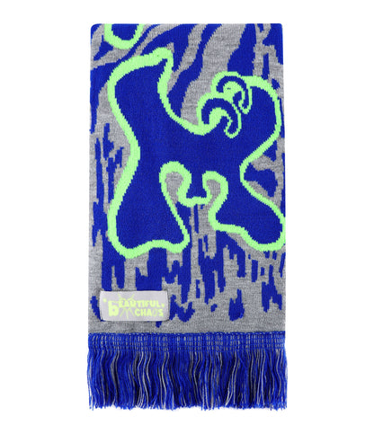 PEACE WORLD SCARF - BLUE / GREY